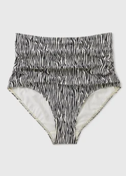 Brown Zebra Print Shapewear Bikini Bottoms