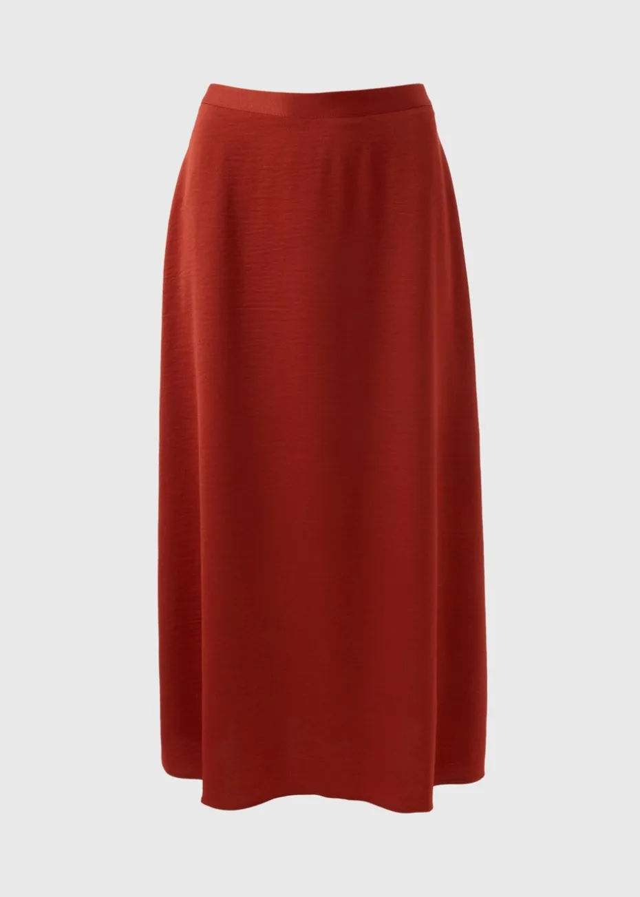 Burnt Orange Satin Midaxi Slip Skirt