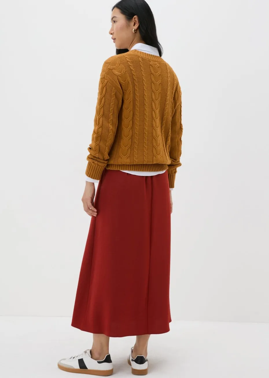 Burnt Orange Satin Midaxi Slip Skirt