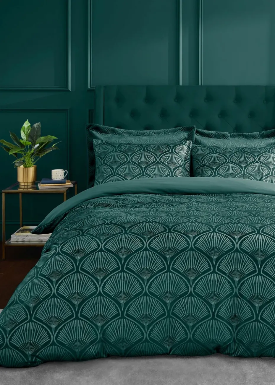 Catherine Lansfield Art Deco Pearl Duvet Cover Set