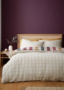 Catherine Lansfield Autumn Check Reversible Duvet Cover Set