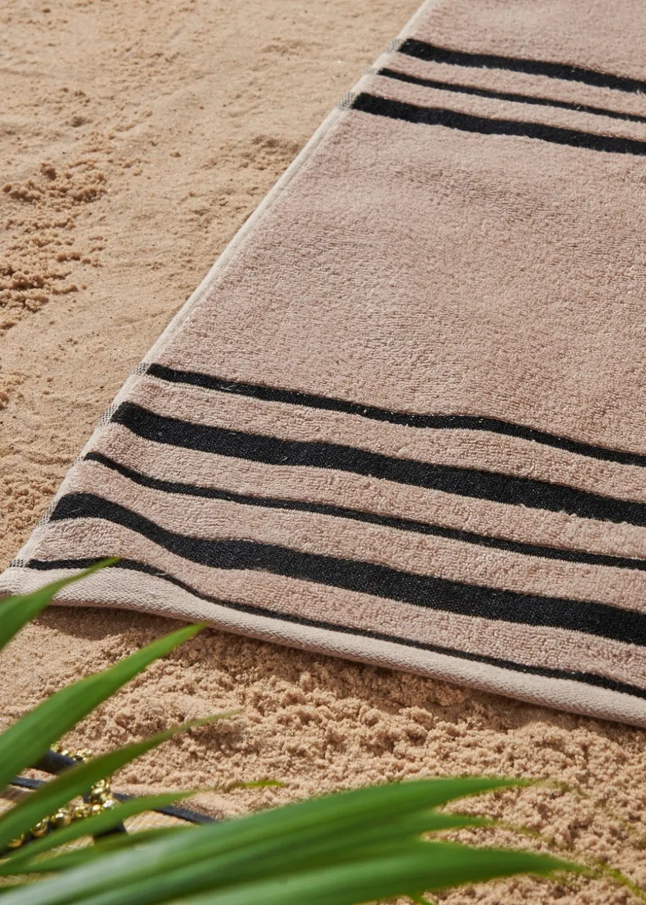 Catherine Lansfield Banded Stripe Cotton Beach Towel Pair
