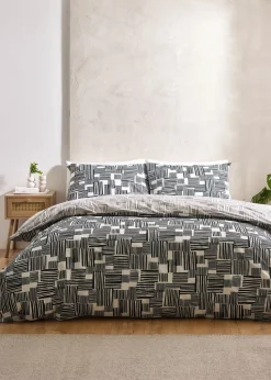 Catherine Lansfield Blocks Reversible Duvet Cover Set