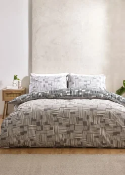 Catherine Lansfield Blocks Reversible Duvet Cover Set