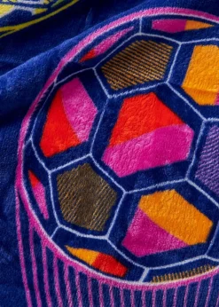 Catherine Lansfield Bright Blue Football Cosy Fleece Blanket Throw