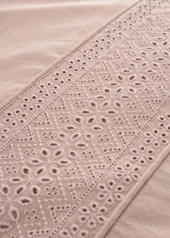 Catherine Lansfield Broderie Anglaise Blush Duvet Cover Set