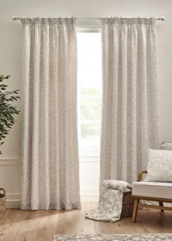 Catherine Lansfield Brooke Floral Lined Pencil Pleat Curtains