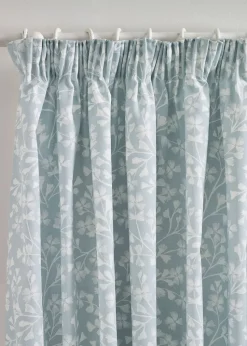 Catherine Lansfield Brooke Floral Lined Pencil Pleat Curtains