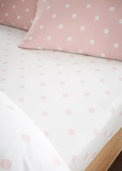 Catherine Lansfield Brushed Polka Dot Cotton Fitted Sheet