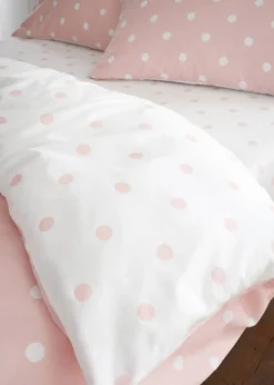 Catherine Lansfield Brushed Polka Dot Cotton Fitted Sheet