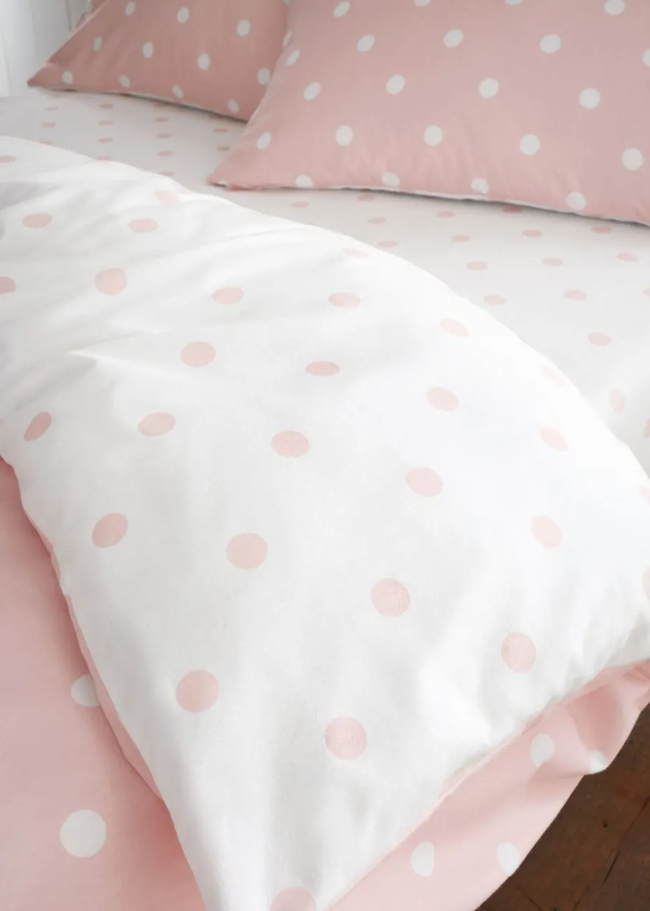 Catherine Lansfield Brushed Polka Dot Cotton Fitted Sheet