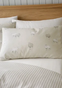 Catherine Lansfield Brushed Cotton Sheep Reversible Duvet Cover Set