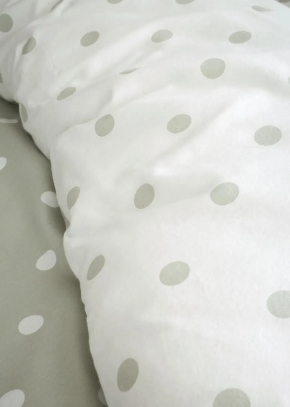 Catherine Lansfield Brushed Polka Dot Cotton Reversible Duvet Cover Set