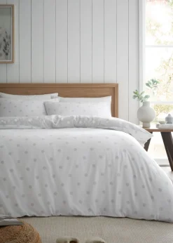Catherine Lansfield Brushed Polka Dot Cotton Reversible Duvet Cover Set