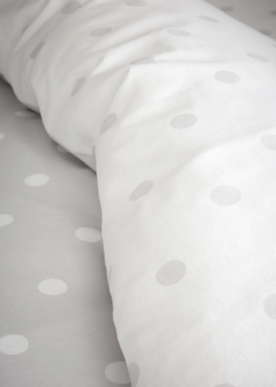 Catherine Lansfield Brushed Polka Dot Cotton Reversible Duvet Cover Set