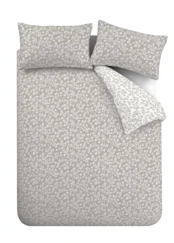 Catherine Lansfield Brushed Grace Floral Cotton Reversible Duvet Cover Set