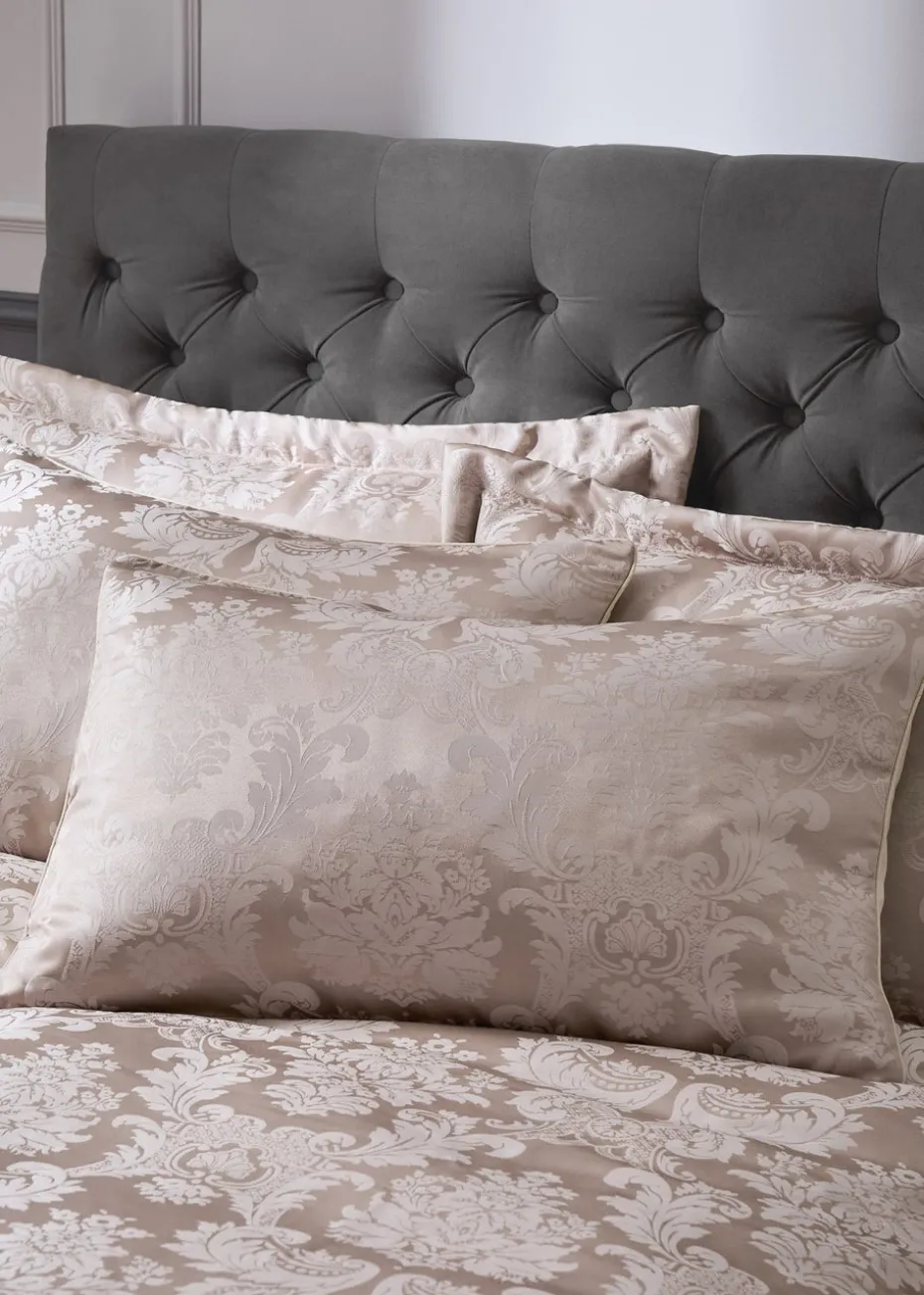 Catherine Lansfield Champagne Damask Jacquard Duvet Cover Set