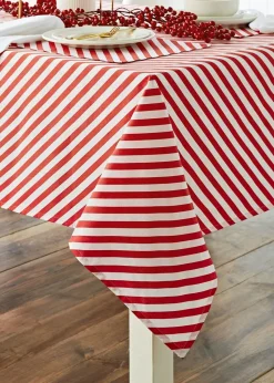 Catherine Lansfield Christmas Candy Cane Cotton Table Cloth