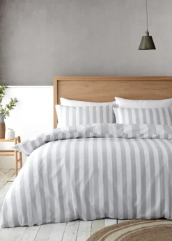Catherine Lansfield Cove Stripe Reversible Duvet Cover Set