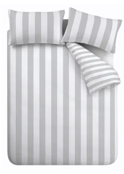 Catherine Lansfield Cove Stripe Reversible Duvet Cover Set
