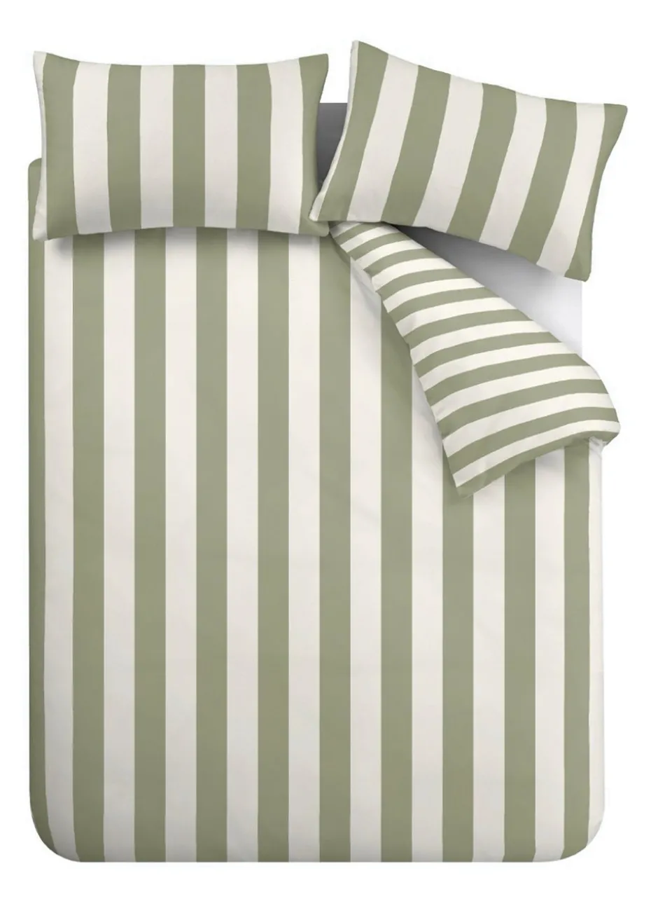 Catherine Lansfield Cove Stripe Reversible Duvet Cover Set