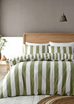 Catherine Lansfield Cove Stripe Reversible Duvet Cover Set