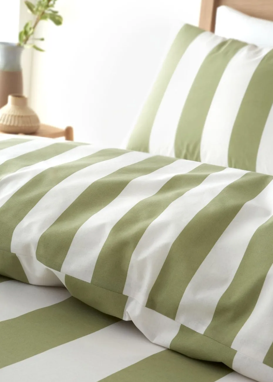 Catherine Lansfield Cove Stripe Reversible Duvet Cover Set