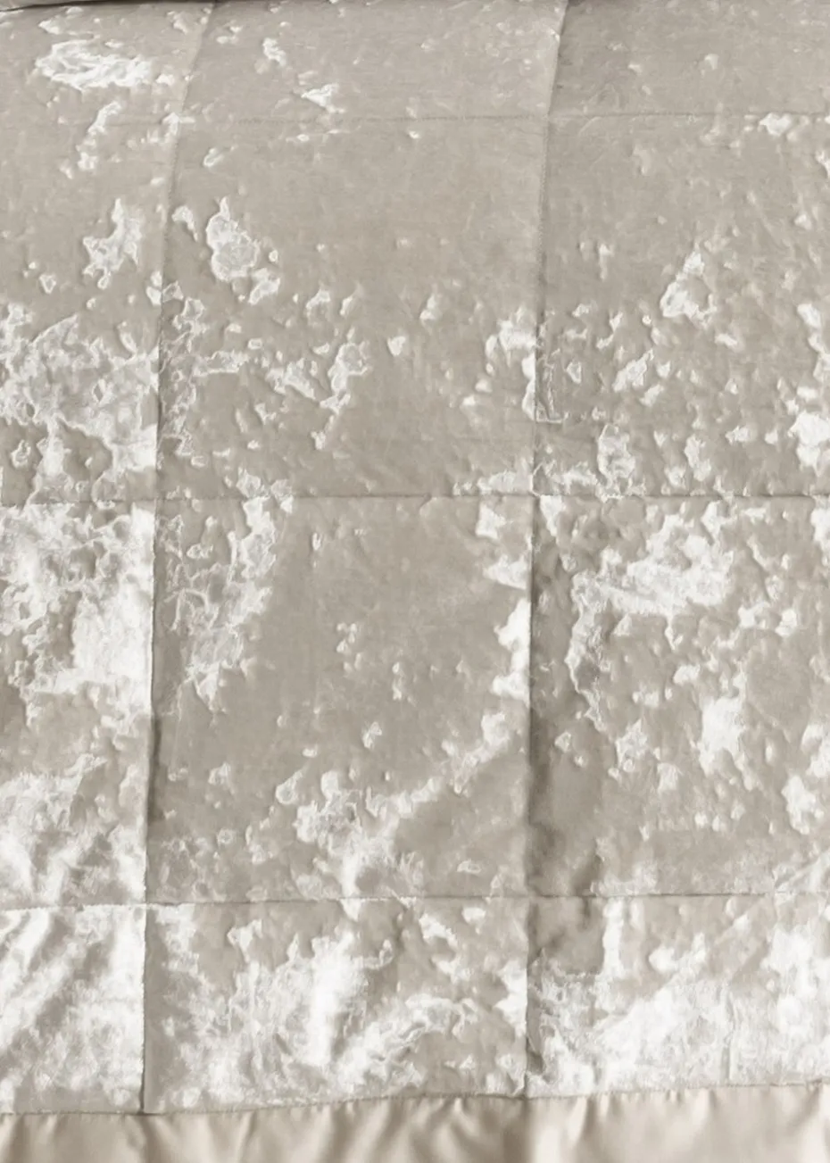 Catherine Lansfield Crushed Velvet Quilted Bedspread (220x220cm)