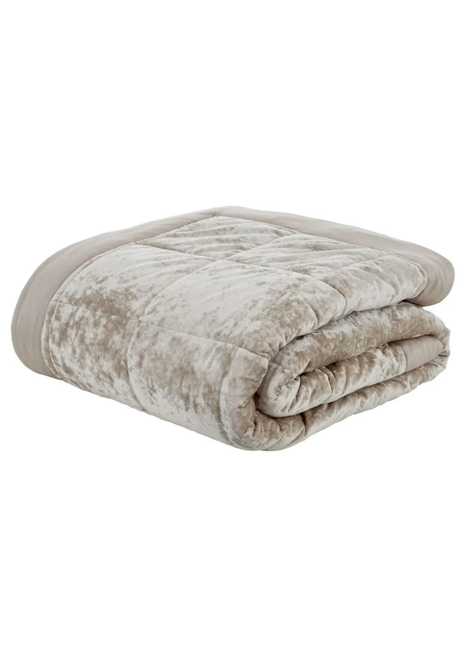 Catherine Lansfield Crushed Velvet Quilted Bedspread (220x220cm)