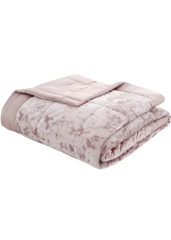 Catherine Lansfield Crushed Velvet Quilted Bedspread (220x220cm)