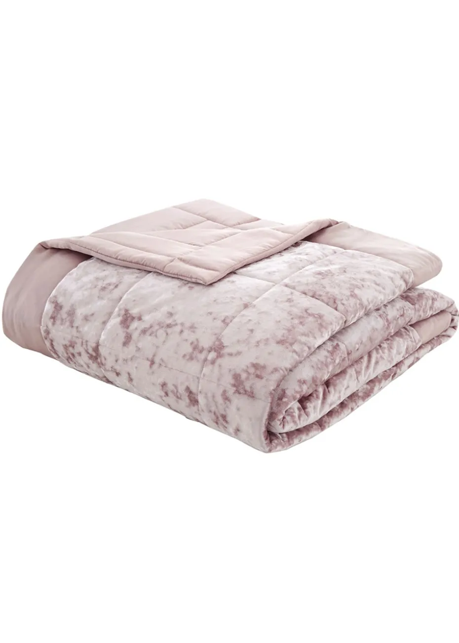 Catherine Lansfield Crushed Velvet Quilted Bedspread (220x220cm)