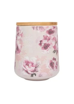 Catherine Lansfield Dramatic Floral Pink Ceramic Storage Jar