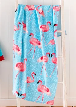 Catherine Lansfield Flamingo Cotton Beach Towel
