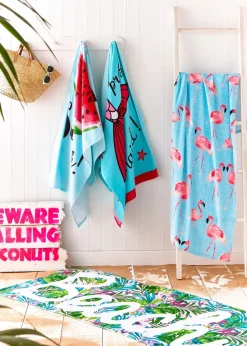 Catherine Lansfield Flamingo Cotton Beach Towel