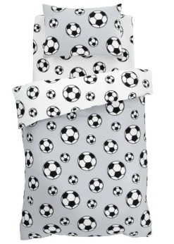 Catherine Lansfield Football Fleece Reversible Duvet Cover Set