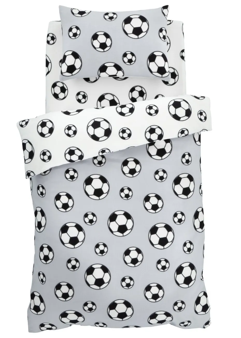 Catherine Lansfield Football Fleece Reversible Duvet Cover Set