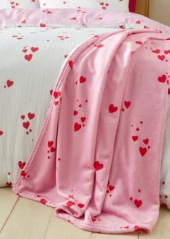 Catherine Lansfield Heart Cosy Fleece Oversized 200x240cm Blanket Throw
