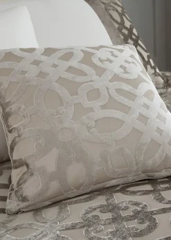 Catherine Lansfield Lattice Cut Velvet Cushion (45x45cm)