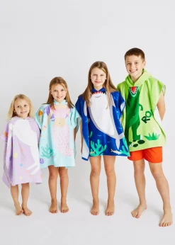 Catherine Lansfield Lilac Kids Unicorn Hooded Towel Poncho