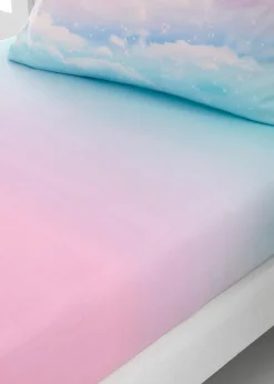Catherine Lansfield Ombre Rainbow Clouds Fitted Bed Sheet