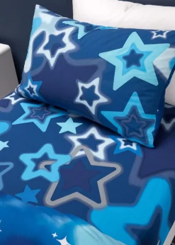 Catherine Lansfield Ombre Stars Bright Blue Fitted Sheet