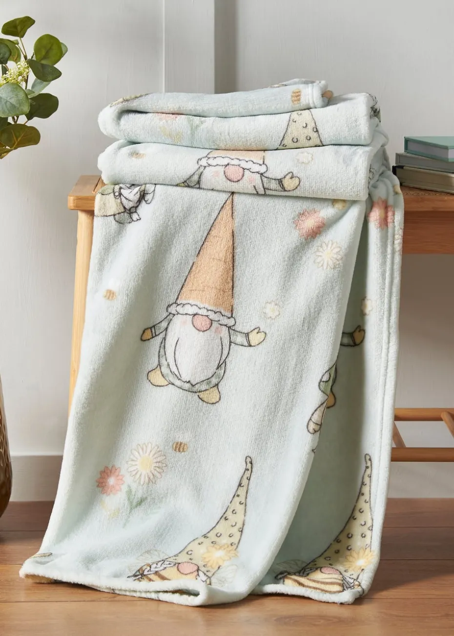 Catherine Lansfield Spring Gonks Cosy Fleece Blanket Throw (130x170cm)