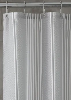 Catherine Lansfield Textured Stripe Shower Curtain