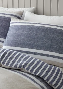 Catherine Lansfield Textured Banded Stripe Duvet Cover