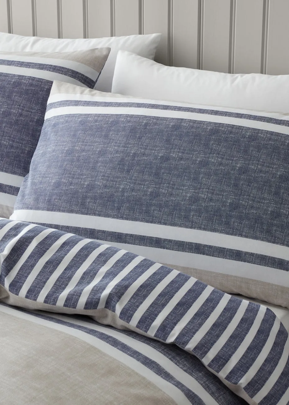 Catherine Lansfield Textured Banded Stripe Duvet Cover