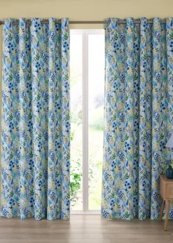 Catherine Lansfield Tilly Floral Fully Reversible Eyelet Curtains