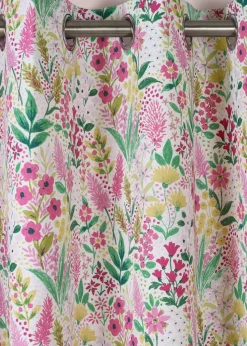 Catherine Lansfield Tilly Floral Fully Reversible Eyelet Curtains