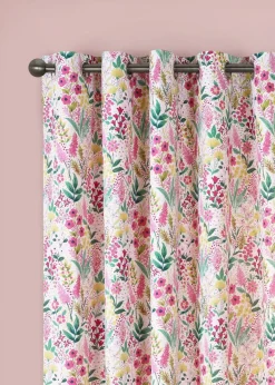 Catherine Lansfield Tilly Floral Fully Reversible Eyelet Curtains