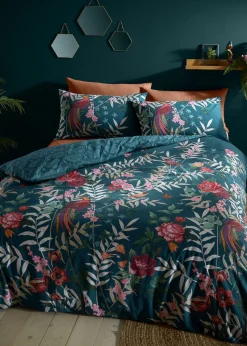 Catherine Lansfield Tropical Floral Birds Duvet Cover