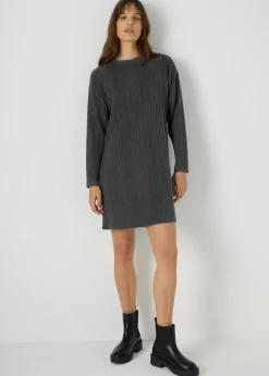 Charcoal Cable Knit Mini Dress
